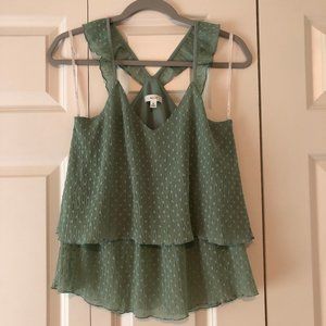 Green Ruffle Tank Top